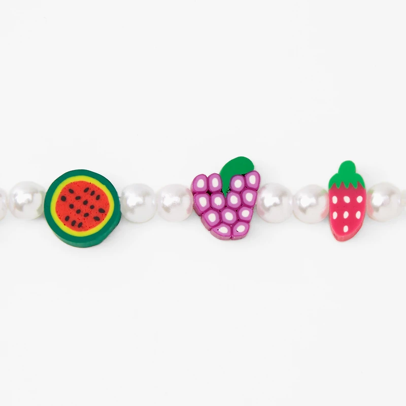 Fruit Beaded Pearl Stretch Bracelet