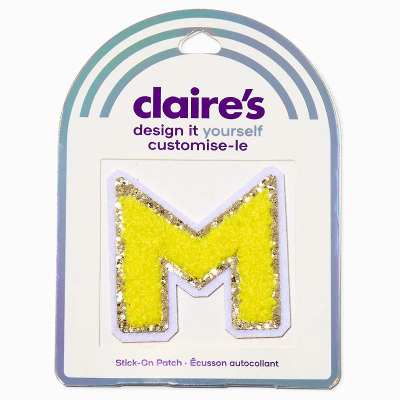 Yellow M Initial Stick-On Patch