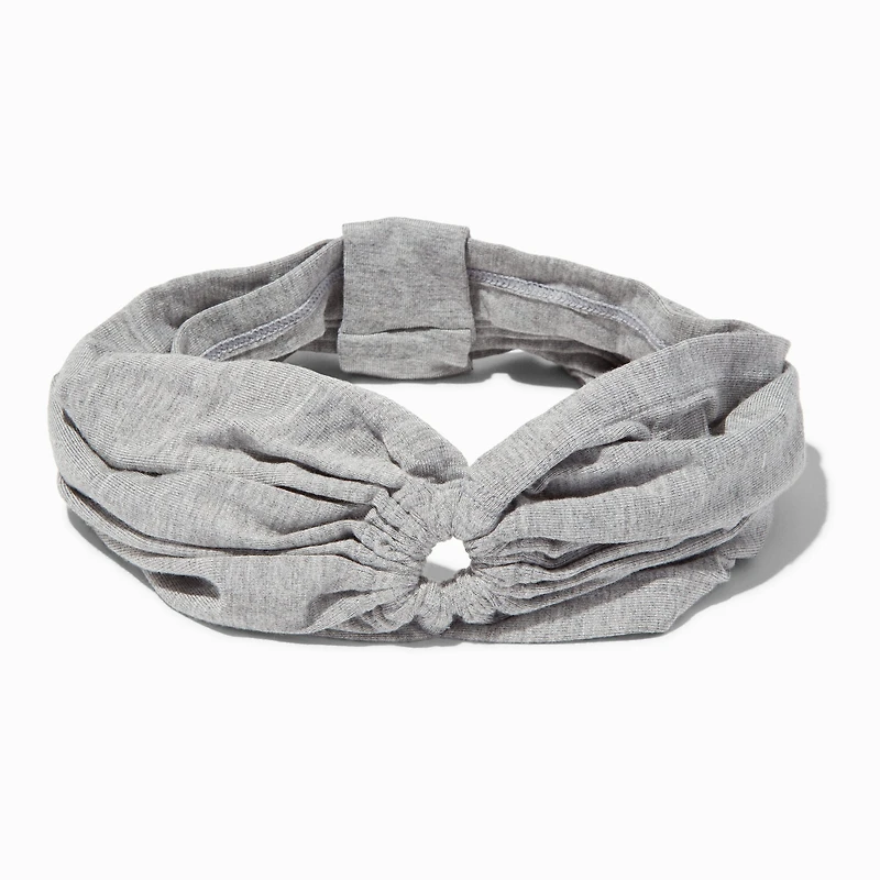 Gray Ruched Keyhole Headwrap