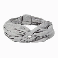 Gray Ruched Keyhole Headwrap
