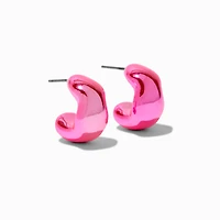 Pink Chunky Bean 1" Drop Earrings