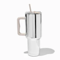 Silver Chrome Stainless Steel Handled Tumbler