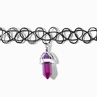 Color-Changing Mystical Gem Pendant Black Tattoo Choker Necklace