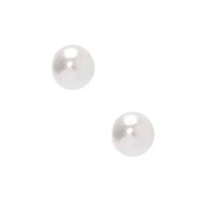 C LUXE by Claire's Sterling Silver 4mm Glass Pearl Stud Earrings
