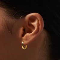 C LUXE by Claire's 18kt Gold Plated 12mm Clicker Hoop Earrings