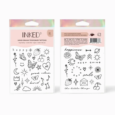 INKED2 Happiest Pack Temporary Tattoos