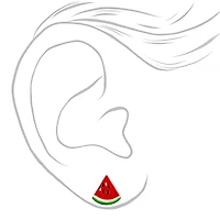 Sterling Silver Watermelon Stud Earrings