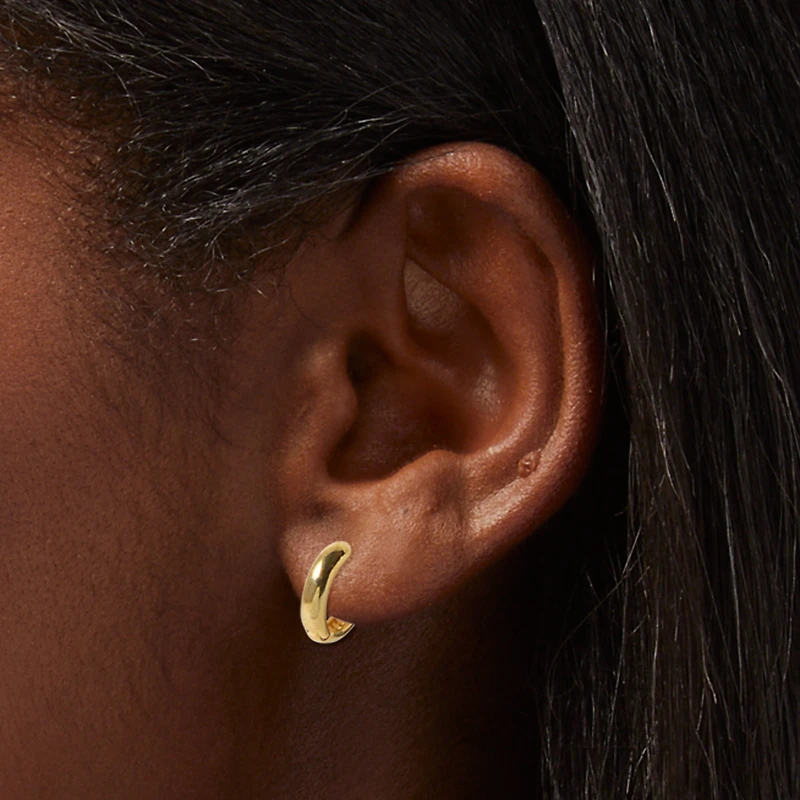 C LUXE by Claire's 18kt Gold Plated 8mm Clicker Hoop Earrings