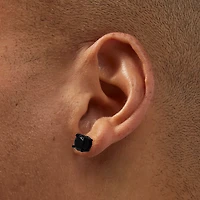 Black Cubic Zirconia 7mm Round Stud Earrings