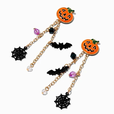 Halloween Icon Charm Linear Drop Earrings