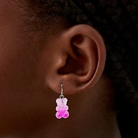 Pink Glitter Gummy Bears® 0.5" Drop Earrings