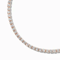 Rose Gold-tone Cubic Zirconia Tiny Tennis Bracelet