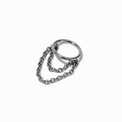Silver-tone Chain 18G Cartilage Hoop Earrings 