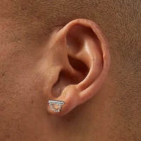 Silver-tone Bar Chain Stud Earrings 