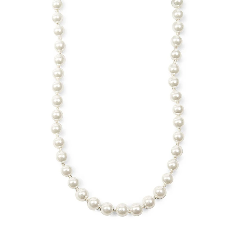 Classic 8mm White Pearl Necklace