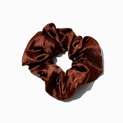 Chocolate Brown Satin Hair Scrunchie
