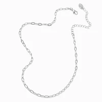 Silver-tone Small Paperclip Stackable Chain Necklace