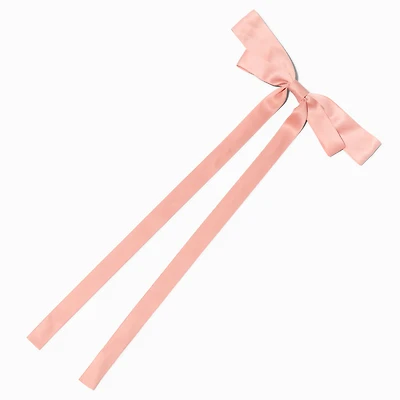 Blush Pink Extra Long Hair Bow Clip