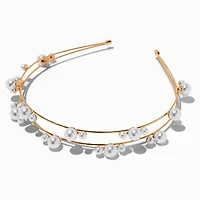 Gold Double Row Pearl Headband