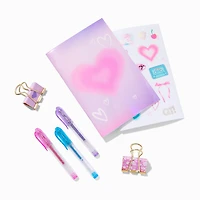 Purple Checkered Clear Stationery Set