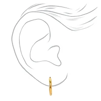 C LUXE by Claire's Gold-tone Titanium 12mm Sleek Hoop Earrings