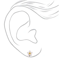 White Daisy Clip-On Earrings