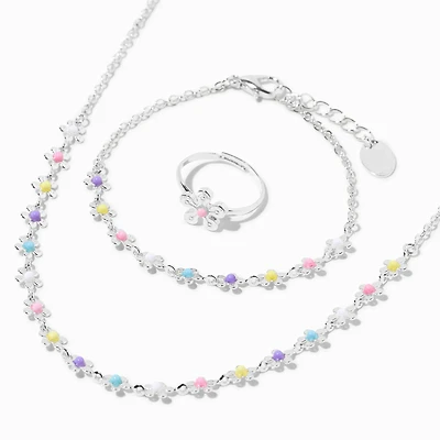 Claire's Club Silver Daisy Jewelry Set - 3 Pack