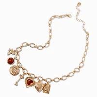 Gold-tone Vintage Charm Necklace