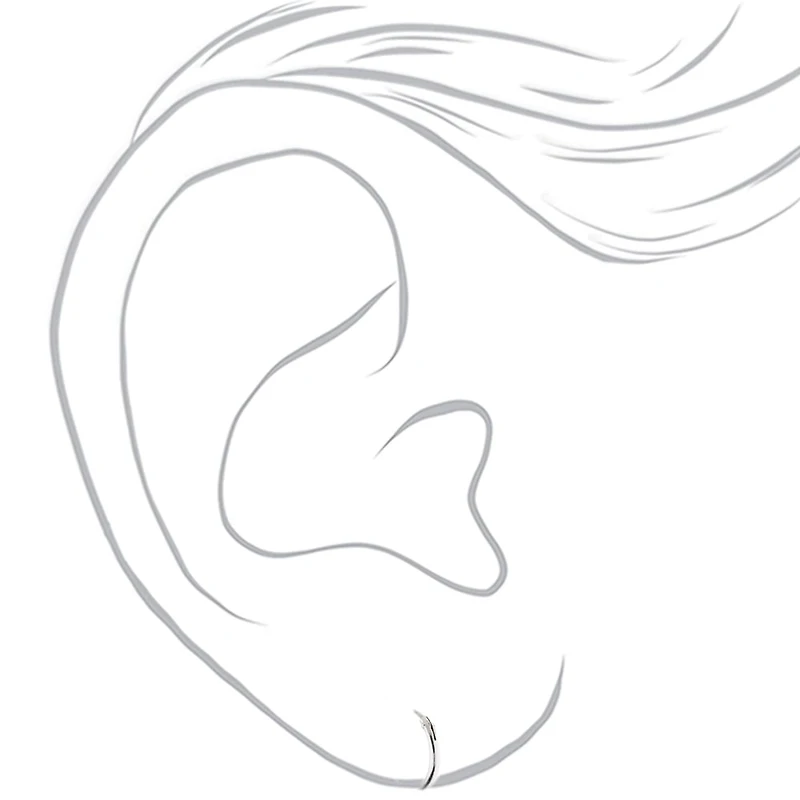 C LUXE by Claire's Sterling Silver Cubic Zirconia Stud & Hoop Earrings - 3 Pack