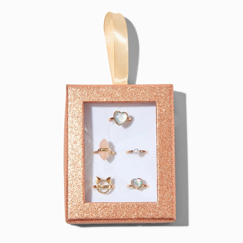 Claire's Club Gold-tone Box Rings