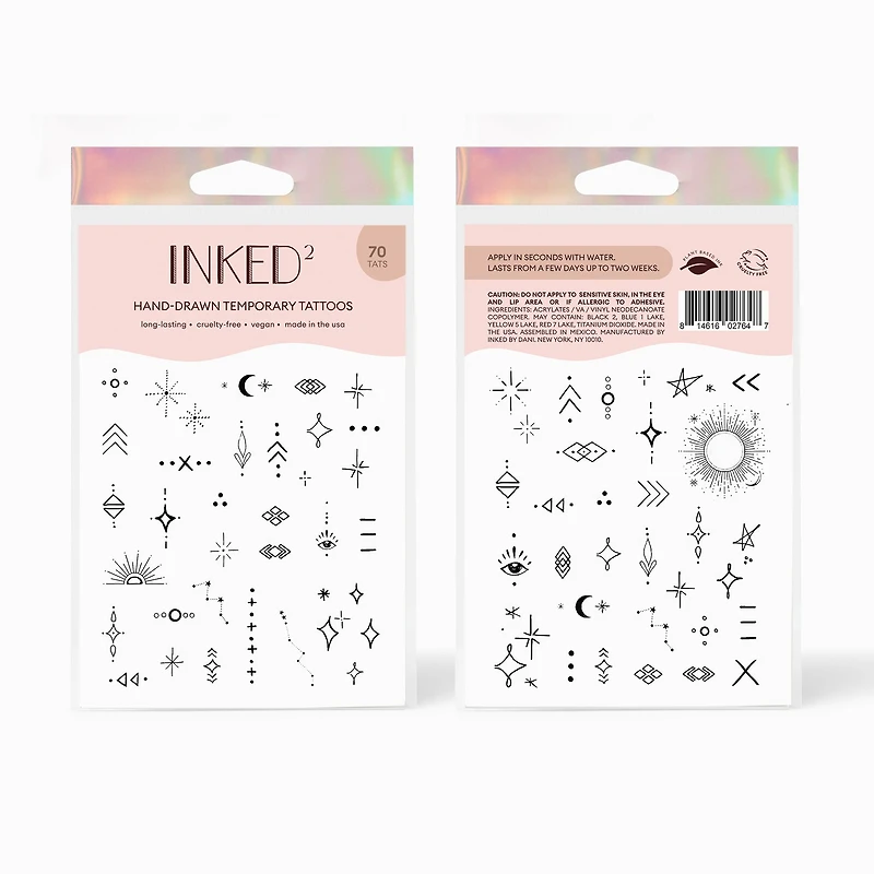 INKED2 Star-Crossed Pack Temporary Tattoos