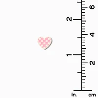 Pink Glow In The Dark Checkered Heart Stud Earrings