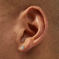 C LUXE by Claire's Sterling Silver Crystal Butterfly, Crystal Square, & Ball Stud Earrings - 3 Pack