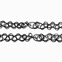 Best Friends Split Heart Flower Charm Tattoo Choker Necklaces - 2 Pack