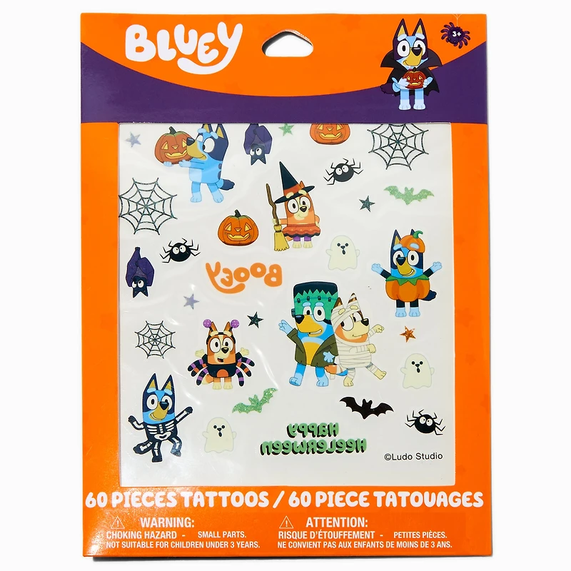 Bluey Halloween Temporary Tattoos - 60 Pack