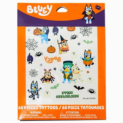 Bluey Halloween Temporary Tattoos - 60 Pack