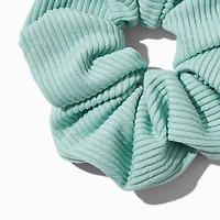 Purple & Green Ribbed Hair Scrunchies - 2 Pack