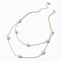 Gold-tone Pearl Multi-Strand Necklace