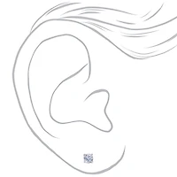 C LUXE by Claire's Sterling Silver Cubic Zirconia 4mm Round Stud Earrings