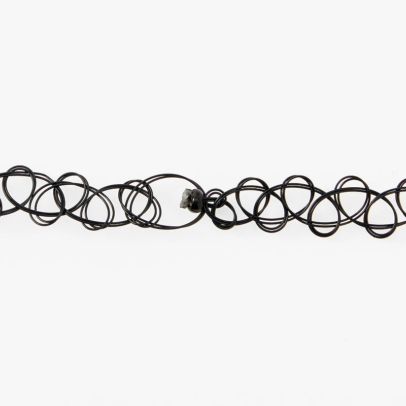 Black Cat Mood Tattoo Choker Necklace