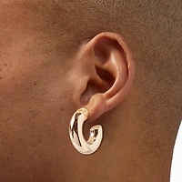 Gold-tone Thick 35mm Hoop Earrings