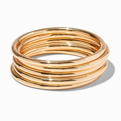 Gold-tone Thick Bangle Bracelets