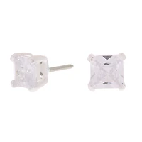 C LUXE By Claire's Sterling Silver Cubic Zirconia 5mm Square Stud Earrings
