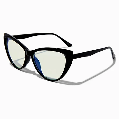Solar Blue Light Reducing Black Cat Eye Clear Lens Frames