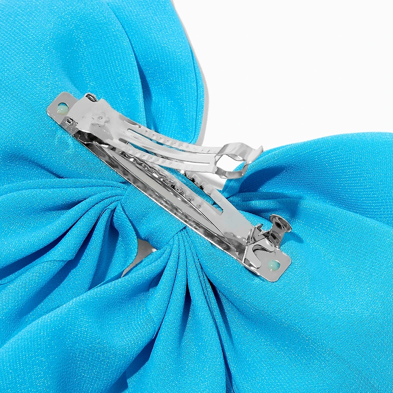 Blue Long Tail Hair Bow Clip