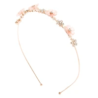 Rose Gold Frosted Pink Floral Headband