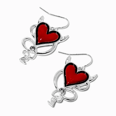 Red Heart Devil Halloween Drop Earrings