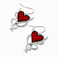 Red Heart Devil Halloween Drop Earrings