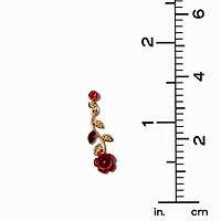 Long-Stemmed Red Rose 1" Drop Earrings