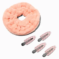 Scrunchie & No-Crease Hair Clip Makeup Bag Set